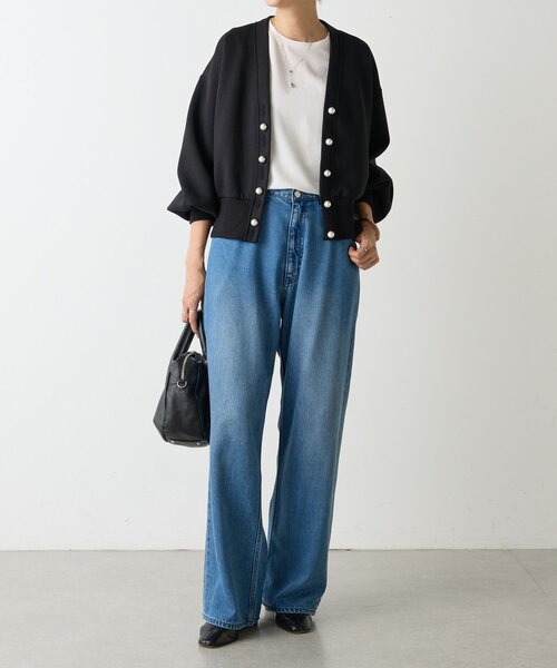 BEARDSLEY（ビアズリー）の「パール釦ダンボールカーディガン（カーディガン/ボレロ・レディース・グレー/ブラック・FREE）」の18枚目の写真