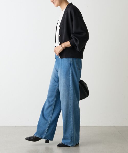 BEARDSLEY（ビアズリー）の「パール釦ダンボールカーディガン（カーディガン/ボレロ・レディース・グレー/ブラック・FREE）」の19枚目の写真