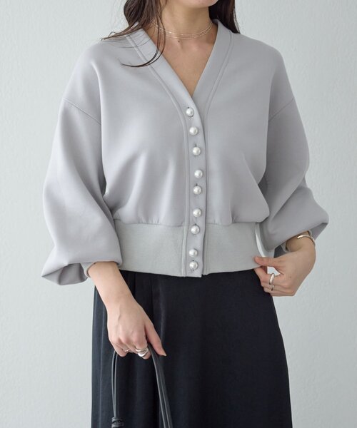 セール】パール釦ダンボールカーディガン（カーディガン/ボレロ