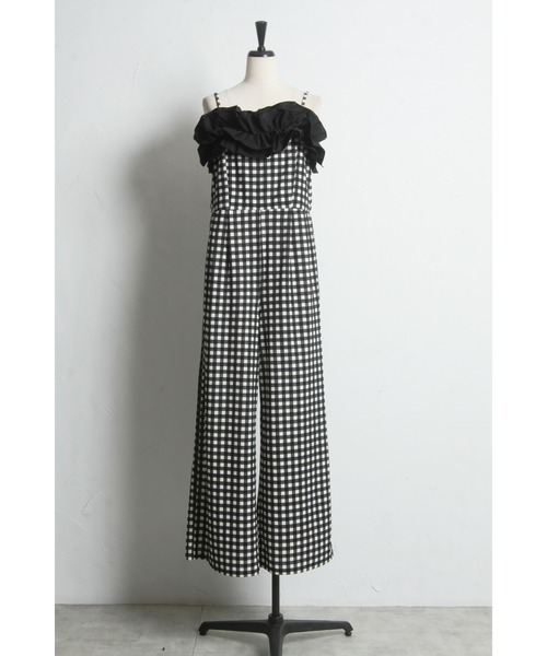 &. NOSTALGIA（アンドドットノスタルジア）の「チェック・ドットフリルオールインワン（つなぎ/オールインワン・レディース・ドット/チェック・M）」の2枚目の写真