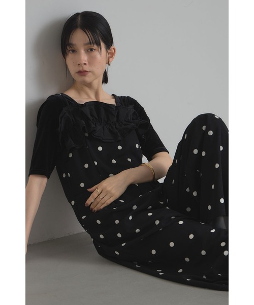 &. NOSTALGIA（アンドドットノスタルジア）の「チェック・ドットフリルオールインワン（つなぎ/オールインワン・レディース・ドット/チェック・M）」の3枚目の写真