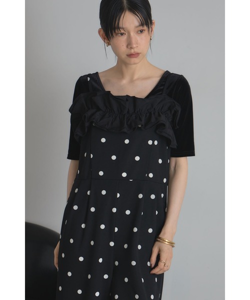 &. NOSTALGIA（アンドドットノスタルジア）の「チェック・ドットフリルオールインワン（つなぎ/オールインワン・レディース・ドット/チェック・M）」の4枚目の写真