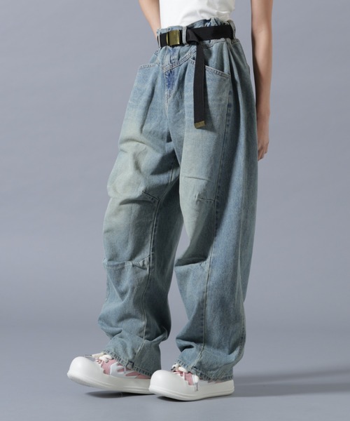 SIS(エスアイエス)の「SIS/エスアイエス/Cutting Denim Pants(デニムパンツ・レディース・ブルー/ブラック・M/L)」の2枚目の写真