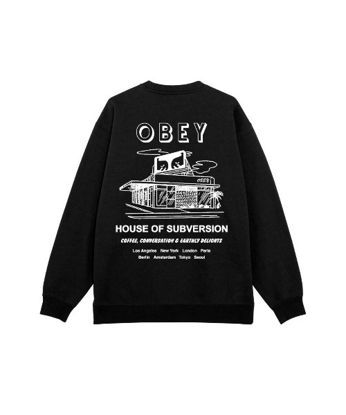 OBEY(オベイ)の「OBEY HOUSE OF SUBVERSION(オベイ ハウス オブ サブバージョン)(スウェット・メンズ・グレー系/ブラック・MEDIUM/LARGE/X-LARGE)」の1枚目の写真