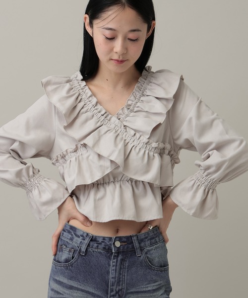 3.3 Field Trip （3.3フィールドトリップ）の「3.3 Field Trip／アソートクロスフリルブラウス（シャツ/ブラウス・レディース・その他2/その他3/その他1/オフホワイト/ブルー/ブラック・FREE）」の15枚目の写真