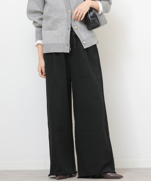 JOURNAL STANDARD relume(ジャーナルスタンダード レリューム)の「タックワイドイージースウェットパンツ(スウェットパンツ・レディース・チャコールグレー/ブラック・FREE)」の1枚目の写真