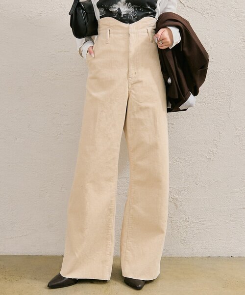 mystic(ミスティック)の「コーデュロイ ウェーブパンツ(その他パンツ・レディース・キャメル/チャコールグレー/オフホワイト・0/2/1)」の2枚目の写真