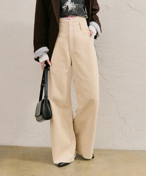 mystic(ミスティック)の「コーデュロイ ウェーブパンツ(その他パンツ・レディース・キャメル/チャコールグレー/オフホワイト・0/2/1)」の9枚目の写真