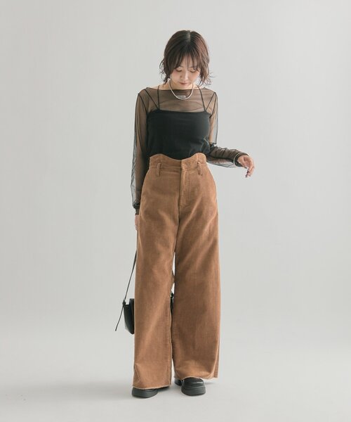 mystic(ミスティック)の「コーデュロイ ウェーブパンツ(その他パンツ・レディース・キャメル/チャコールグレー/オフホワイト・0/2/1)」の7枚目の写真