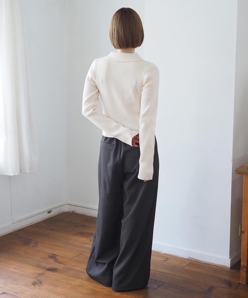 tiptop（ティップトップ）の「前レースアップ襟付きニットプルオーバー（ニット/セーター・レディース・ブラウン/ブラック/アイボリー/エンジ/ネイビー系/グレー系その他・FREE）」の10枚目の写真