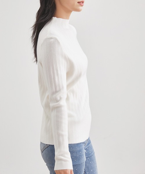 Lace Ladies(レースレディース)の「オフネック ボタン ランダムリブ ニット トップス(ニット/セーター・レディース・ベージュ/ブラック/アイボリー/ダークグレー・FREE)」の14枚目の写真
