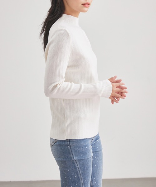 Lace Ladies(レースレディース)の「オフネック ボタン ランダムリブ ニット トップス(ニット/セーター・レディース・ベージュ/ブラック/アイボリー/ダークグレー・FREE)」の16枚目の写真