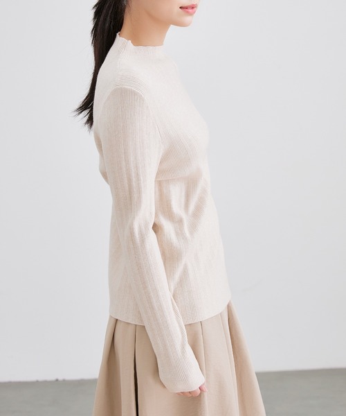 Lace Ladies(レースレディース)の「オフネック ボタン ランダムリブ ニット トップス(ニット/セーター・レディース・ベージュ/ブラック/アイボリー/ダークグレー・FREE)」の21枚目の写真