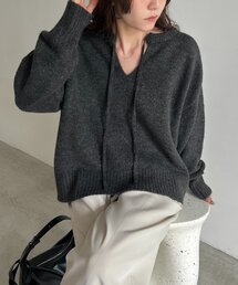 CAPRICIEUX LE'MAGE(カプリシューレマージュ)の【前後2WAY】もちふわ2WAYスキッパーニット(ニット/セーター)