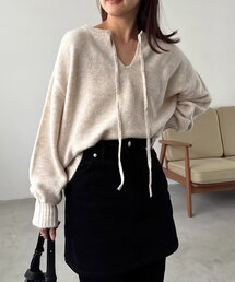 CAPRICIEUX LE'MAGE(カプリシューレマージュ)の【前後2WAY】もちふわ2WAYスキッパーニット(ニット/セーター)