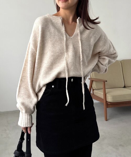 セール】【前後2WAY】もちふわ2WAYスキッパーニット（ニット/セーター