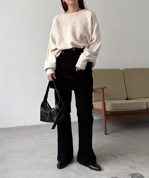 前後2WAY】もちふわ2WAYスキッパーニット（ニット/セーター