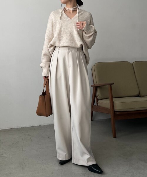 前後2WAY】もちふわ2WAYスキッパーニット（ニット/セーター