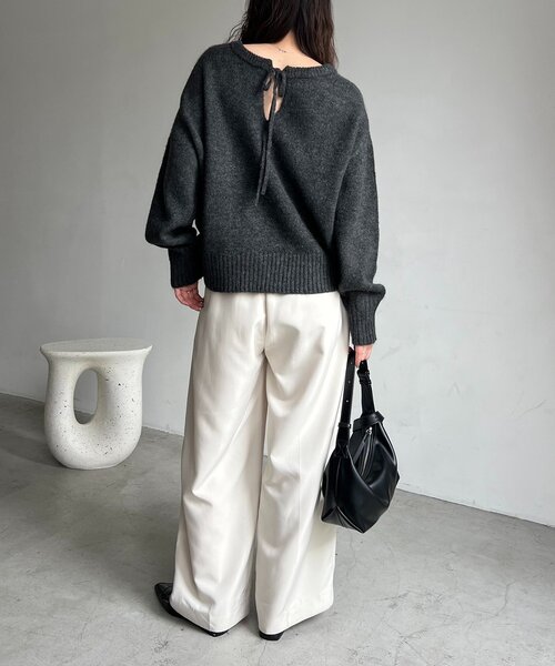 【新品】CAPRICIEUX LE'MAGE もちふわ2WAYスキッパーニット 前後2WAY】もちふわ2WAYスキッパーニット（ニット/セーター