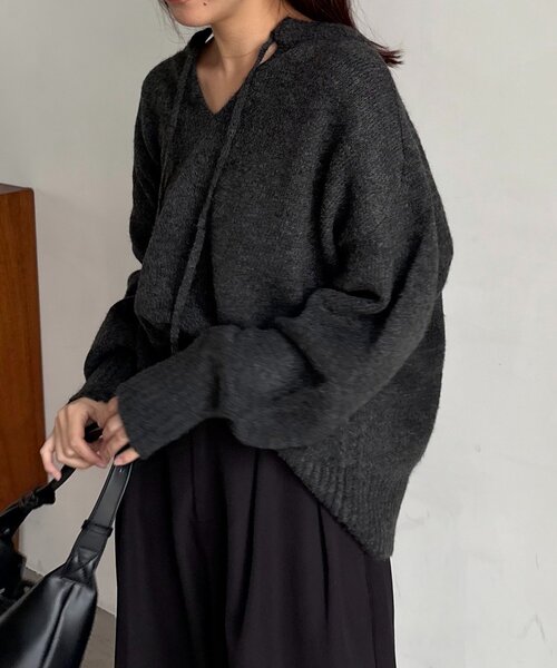 CAPRICIEUX LE'MAGE（カプリシューレマージュ）の「【前後2WAY】もちふわ2WAYスキッパーニット（ニット/セーター・レディース・モカ/ボルドー/チャコールグレー/アイボリー・FREE）」の6枚目の写真