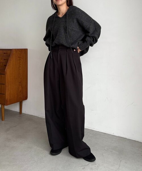 CAPRICIEUX LE'MAGE（カプリシューレマージュ）の「【前後2WAY】もちふわ2WAYスキッパーニット（ニット/セーター・レディース・モカ/ボルドー/チャコールグレー/アイボリー・FREE）」の7枚目の写真