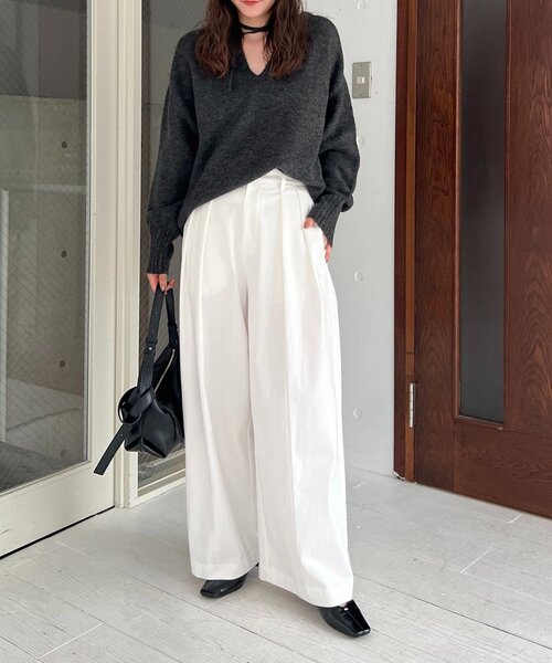 CAPRICIEUX LE'MAGE（カプリシューレマージュ）の「【前後2WAY】もちふわ2WAYスキッパーニット（ニット/セーター・レディース・モカ/ボルドー/チャコールグレー/アイボリー・FREE）」の11枚目の写真