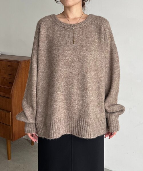 CAPRICIEUX LE'MAGE（カプリシューレマージュ）の「【前後2WAY】もちふわ2WAYスキッパーニット（ニット/セーター・レディース・モカ/ボルドー/チャコールグレー/アイボリー・FREE）」の14枚目の写真