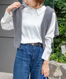 セール】エアボールアシメペプラムオーバーシャツ（シャツ/ブラウス