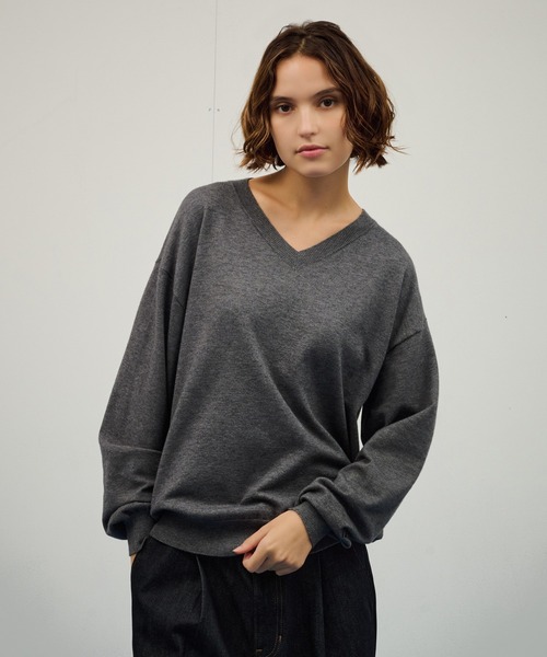 セール】HIGH GAUGE V NECK KNIT / ハイゲージVネックニット（ニット