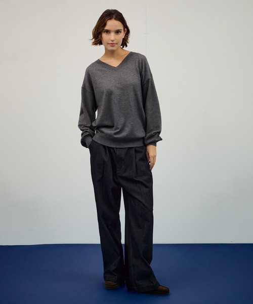 WETTEMPT(ウィテンプト)の「HIGH GAUGE V NECK KNIT / ハイゲージVネックニット(ニット/セーター・メンズ・ブラウン/グレー・SMALL/MEDIUM/LARGE)」の21枚目の写真