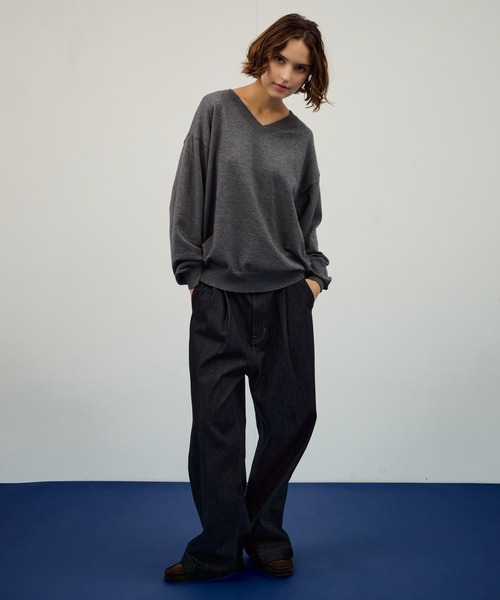WETTEMPT(ウィテンプト)の「HIGH GAUGE V NECK KNIT / ハイゲージVネックニット(ニット/セーター・メンズ・ブラウン/グレー・SMALL/MEDIUM/LARGE)」の18枚目の写真