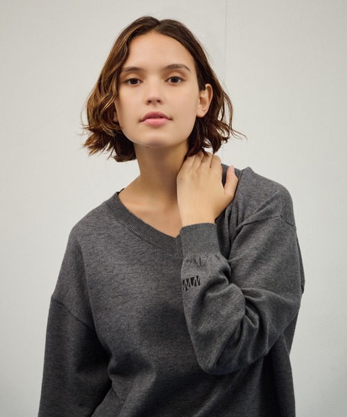 WETTEMPT(ウィテンプト)の「HIGH GAUGE V NECK KNIT / ハイゲージVネックニット(ニット/セーター・メンズ・ブラウン/グレー・SMALL/MEDIUM/LARGE)」の10枚目の写真