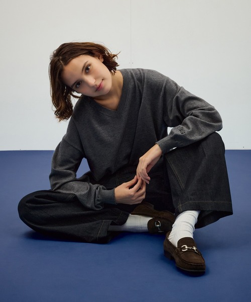 WETTEMPT(ウィテンプト)の「HIGH GAUGE V NECK KNIT / ハイゲージVネックニット(ニット/セーター・メンズ・ブラウン/グレー・SMALL/MEDIUM/LARGE)」の5枚目の写真