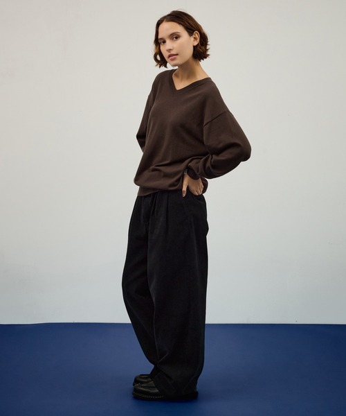 WETTEMPT(ウィテンプト)の「HIGH GAUGE V NECK KNIT / ハイゲージVネックニット(ニット/セーター・メンズ・ブラウン/グレー・SMALL/MEDIUM/LARGE)」の22枚目の写真