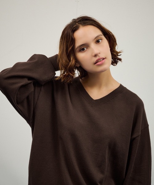セール】HIGH GAUGE V NECK KNIT / ハイゲージVネックニット（ニット