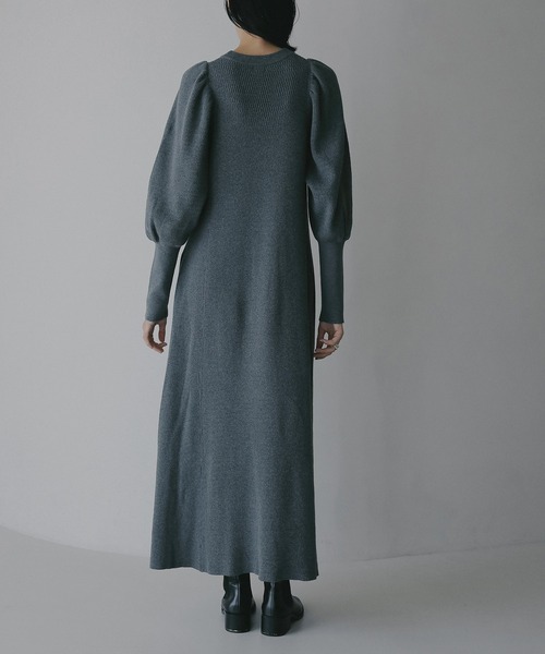 MANOF(マノフ)の「THERMAL KNIT ONE PIECE(ワンピース・レディース・チャコールグレー/ブラック/グリーン・M/S)」の10枚目の写真