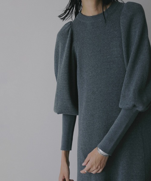 MANOF(マノフ)の「THERMAL KNIT ONE PIECE(ワンピース・レディース・チャコールグレー/ブラック/グリーン・M/S)」の11枚目の写真