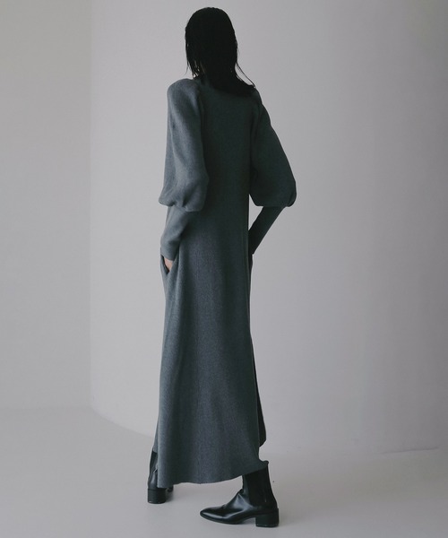 MANOF(マノフ)の「THERMAL KNIT ONE PIECE(ワンピース・レディース・チャコールグレー/ブラック/グリーン・M/S)」の9枚目の写真