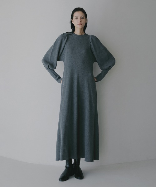 MANOF(マノフ)の「THERMAL KNIT ONE PIECE(ワンピース・レディース・チャコールグレー/ブラック/グリーン・M/S)」の5枚目の写真