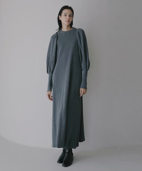 MANOF(マノフ)の「THERMAL KNIT ONE PIECE(ワンピース・レディース・チャコールグレー/ブラック/グリーン・M/S)」の6枚目の写真