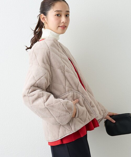 セール】《2WAY仕様◎》リバーシブルZIPファーキルトブルゾン