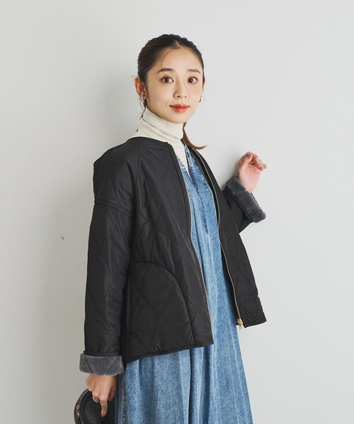 ジャケット・アウター UN セール】《2WAY仕様◎》リバーシブルZIPファーキルトブルゾン