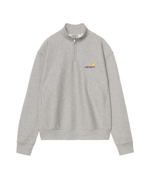 Carhartt WIP（カーハートダブリューアイピー）の「HALF ZIP AMERICAN SCRIPT SWEAT（パーカー・メンズ・ヘザーグレー/オフホワイト/ブラウン/バーガンディー・SMALL/MEDIUM/LARGE/X-LARGE）」の3枚目の写真