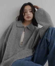hellam（へラム）の「キーネックポロニット（ニット/セーター）」