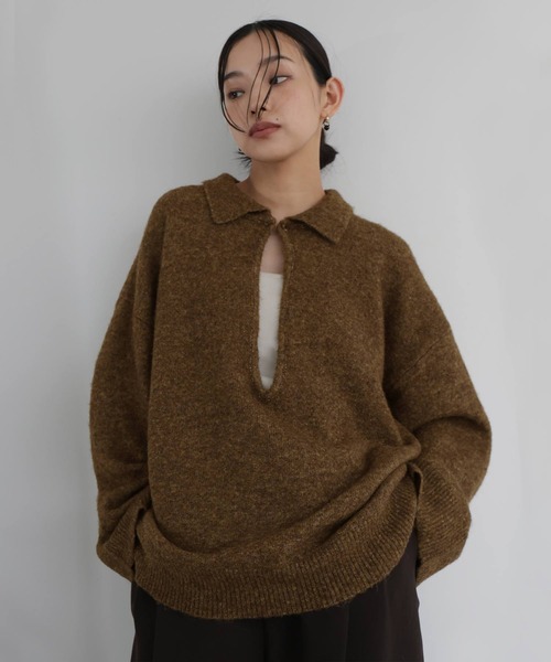 nala ポロニット キーネックポロニット（ニット/セーター）｜hellam（へラム）の