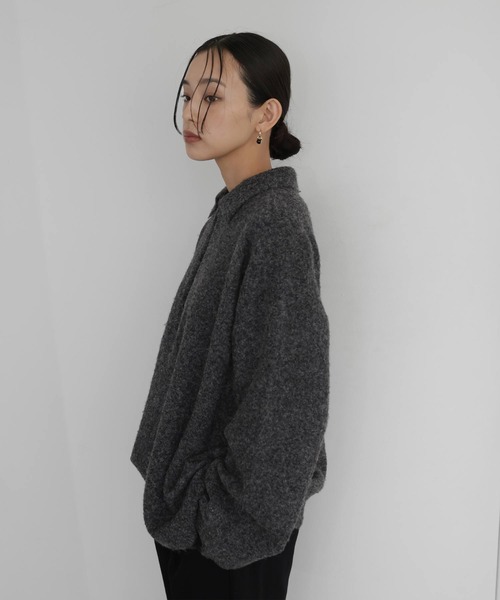 hellam(へラム)の「キーネックポロニット(ニット/セーター・レディース・杢グレー/チャコール/オートミール/マスタード・FREE)」の20枚目の写真
