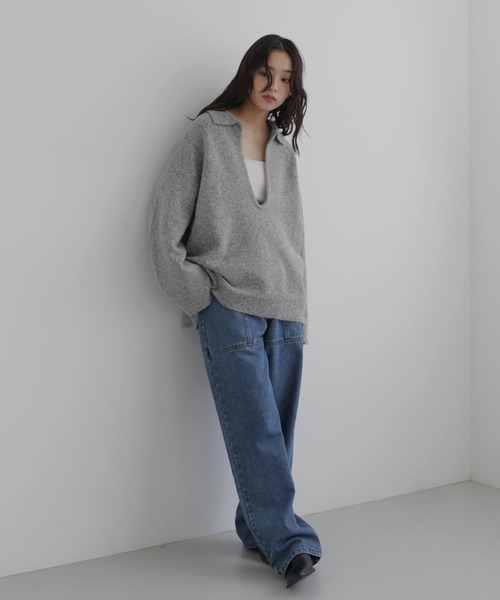 nala ポロニット キーネックポロニット（ニット/セーター）｜hellam（へラム）の