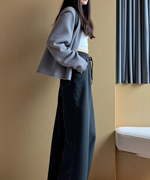 cammie(キャミー)の「ウエストリボンリラックスパンツ(その他パンツ・レディース・グレー/ベージュ/ダークグレー・F/FREE)」の13枚目の写真
