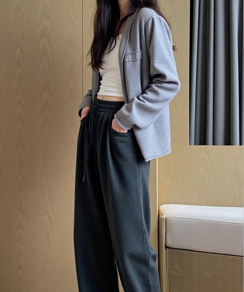 cammie(キャミー)の「ウエストリボンリラックスパンツ(その他パンツ・レディース・グレー/ベージュ/ダークグレー・F/FREE)」の14枚目の写真