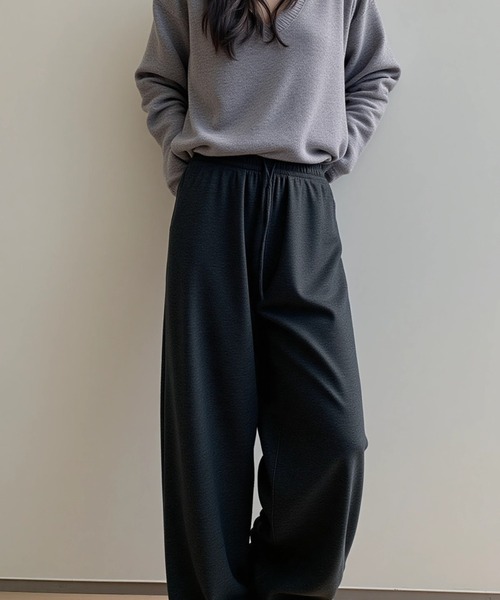 cammie(キャミー)の「ウエストリボンリラックスパンツ(その他パンツ・レディース・グレー/ベージュ/ダークグレー・F/FREE)」の16枚目の写真